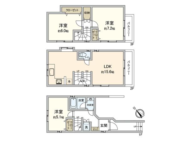 世田谷区下馬1丁目 戸建 間取図(平面図)
