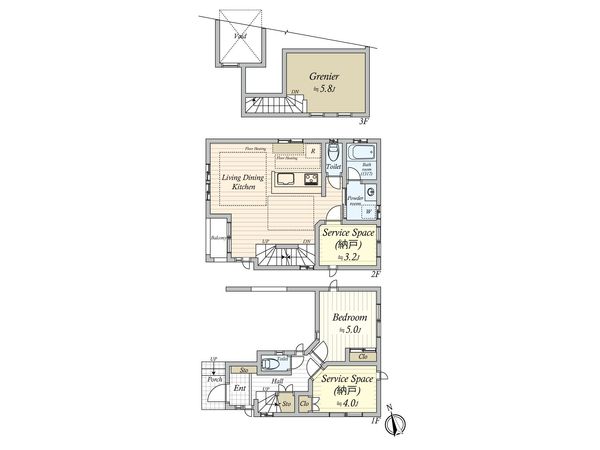 世田谷区下馬4丁目 新築戸建 間取図(平面図) 世田谷区下馬4丁目 新築戸建 間取図(平面図)