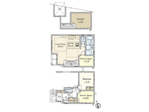 世田谷区下馬4丁目 新築戸建 間取図(平面図)