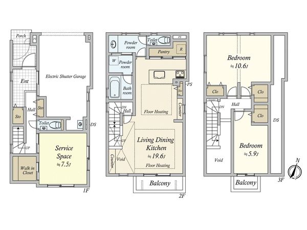 世田谷区下馬6丁目(新築戸建) 間取図(平面図)