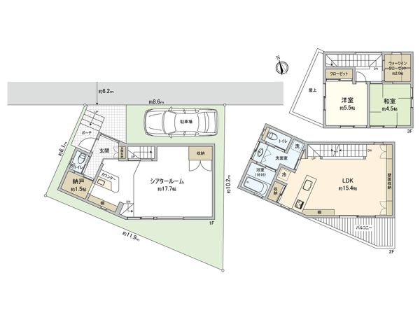 世田谷区下馬5丁目 戸建 間取図(平面図) 世田谷区下馬5丁目 戸建 間取図(平面図)