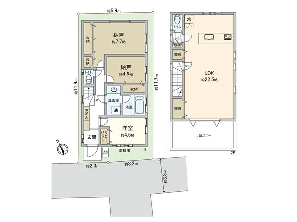 目黒区上目黒4丁目 戸建 間取図(平面図)
