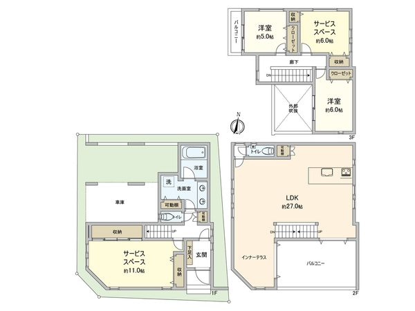 目黒区碑文谷1丁目 新築戸建 間取図(平面図)