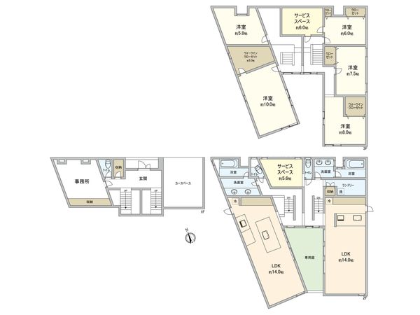 柿の木坂3丁目(戸建) 間取図(平面図) 柿の木坂3丁目(戸建) 間取図(平面図)