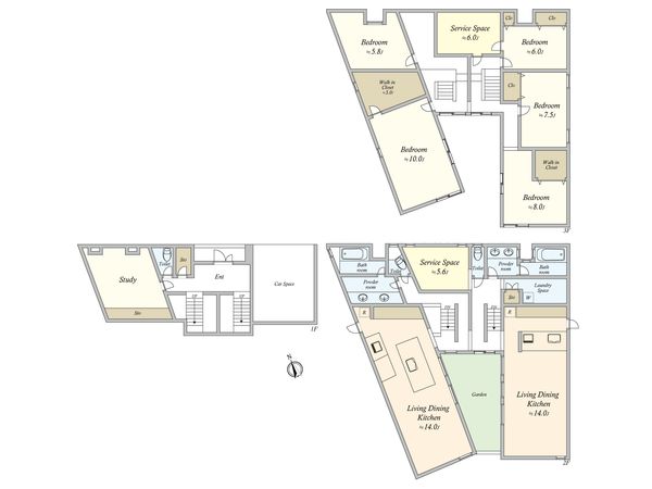 柿の木坂3丁目(戸建) 間取図(平面図) 柿の木坂3丁目(戸建) 間取図(平面図)