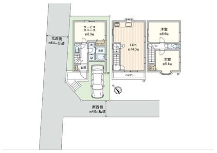 世田谷区野沢3丁目 戸建 間取図(平面図)