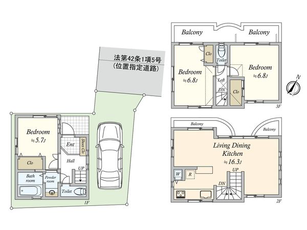 碑文谷4丁目戸建 間取図(平面図)