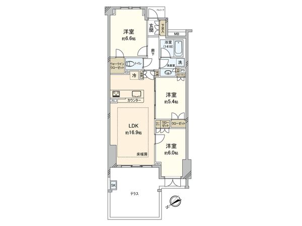 ルフォン学芸大学 間取図(平面図) ルフォン学芸大学 間取図(平面図)