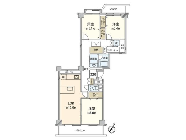 等々力ビューハイツ 間取図(平面図) 間取図(平面図)