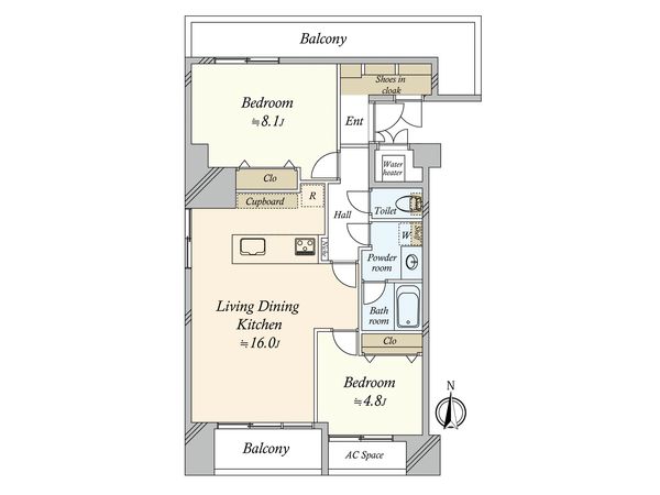 ベルメゾン鷹番 間取図(平面図)