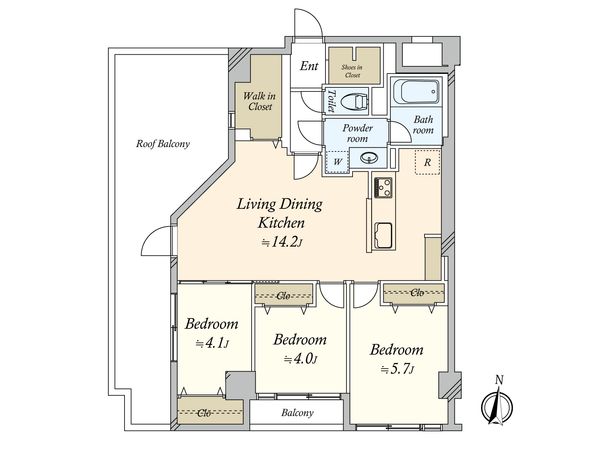 ライオンズマンション柿の木坂 間取図(平面図) 間取図(平面図)
