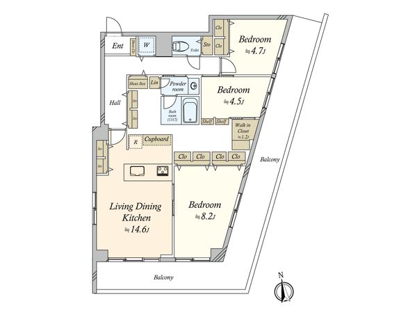 柿の木坂パレス 間取図(平面図) 柿の木坂パレス 間取図(平面図)