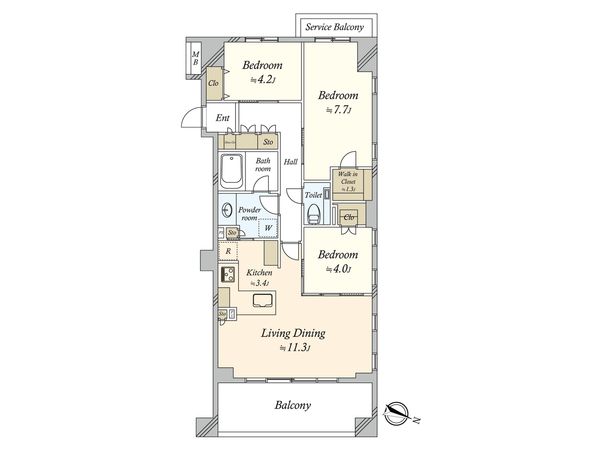ドレッセ碑文谷 間取図(平面図)
