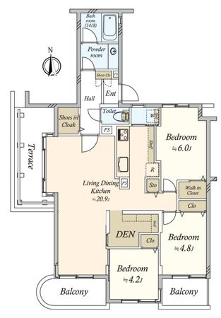 サンリーノ経堂 間取図(平面図) サンリーノ経堂 間取図(平面図)