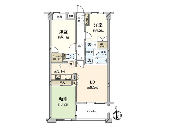 藤和シティホームズ碑文谷 間取図(平面図)