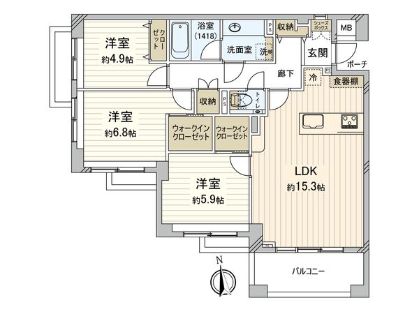 ビラハイツ学芸大学 間取図(平面図) ビラハイツ学芸大学 間取図(平面図)