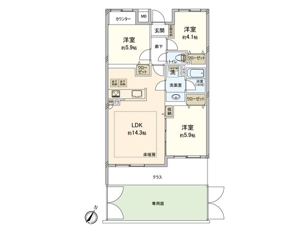 ベルハイム学芸大学 間取図(平面図) ベルハイム学芸大学 間取図(平面図)