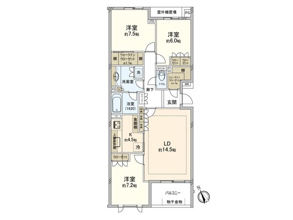 パークコート学芸大学デュアルプレイス 間取図(平面図) パークコート学芸大学デュアルプレイス 間取図(平面図)