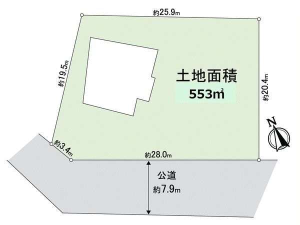 西宮市苦楽園三番町 古家付き土地 区画図 西宮市苦楽園三番町 古家付き土地 区画図