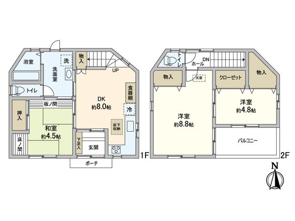 西宮市市庭町1-13 戸建 間取図(平面図) 西宮市市庭町1-13 戸建 間取図(平面図)