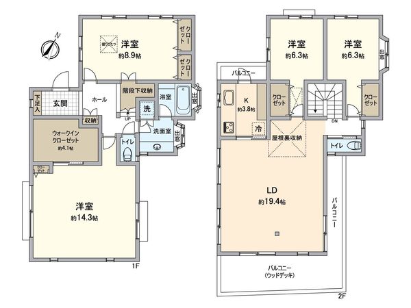 西宮市甲陽園西山町 戸建 間取図(平面図) 西宮市甲陽園西山町 戸建 間取図(平面図)