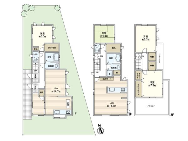 西宮市美作町 戸建 間取図(平面図) 西宮市美作町 戸建 間取図(平面図)