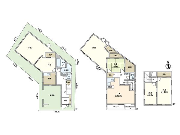西宮市市庭町1-12 戸建 間取図(平面図) 西宮市市庭町1-12 戸建 間取図(平面図)
