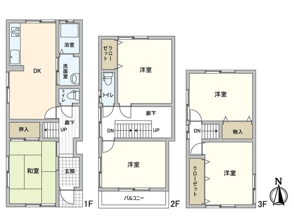 西宮市堀切町 テラスハウス 間取図(平面図) 西宮市堀切町 テラスハウス 間取図(平面図)