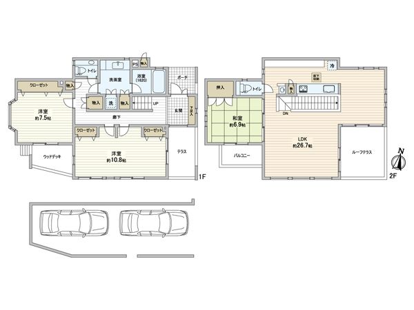 西宮市苦楽園二番町 戸建 間取図(平面図)