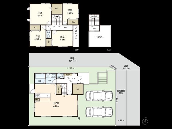 西宮市苦楽園二番町 新築戸建 間取図(平面図)