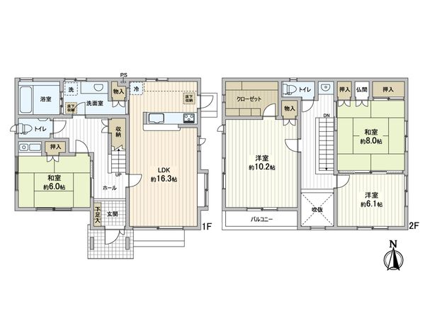 西宮市南郷町 戸建 間取図(平面図) 西宮市南郷町 戸建 間取図(平面図)