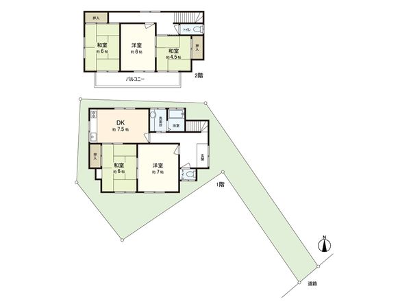 西宮市美作町 中古戸建 間取図(平面図) 西宮市美作町 中古戸建 間取図(平面図)