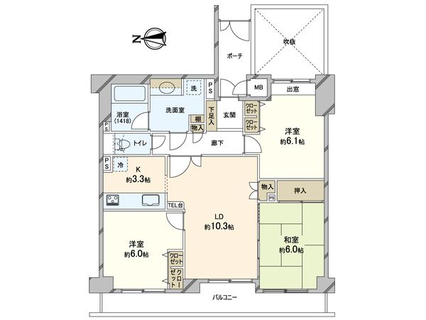 イトーピア夙川結善町 間取図(平面図) イトーピア夙川結善町 間取図(平面図)