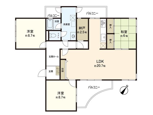 メゾン越木岩 間取図(平面図) メゾン越木岩 間取図(平面図)