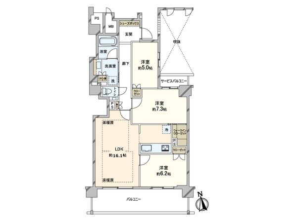 ローレルコート夙川北名次町 間取図(平面図) 間取図(平面図)