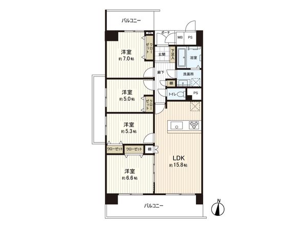 西宮マリナパークシティ・桜のまち 3番館 間取図(平面図) 西宮マリナパークシティ・桜のまち 3番館 間取図(平面図)