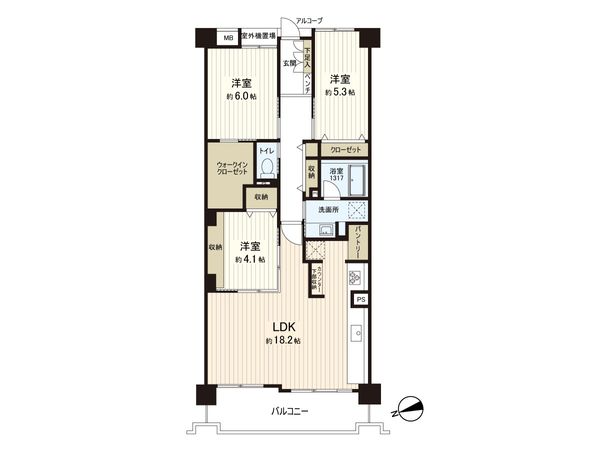 ディオレ夙川公園 間取図(平面図) 間取図(平面図)