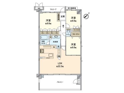 グランアッシュ甲陽園コリーヌドゥサンス 間取図(平面図)