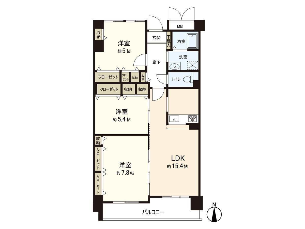 夙川グランドハイツ 間取図(平面図) 間取図(平面図)