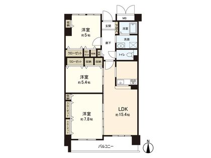 夙川グランドハイツ 間取図(平面図)