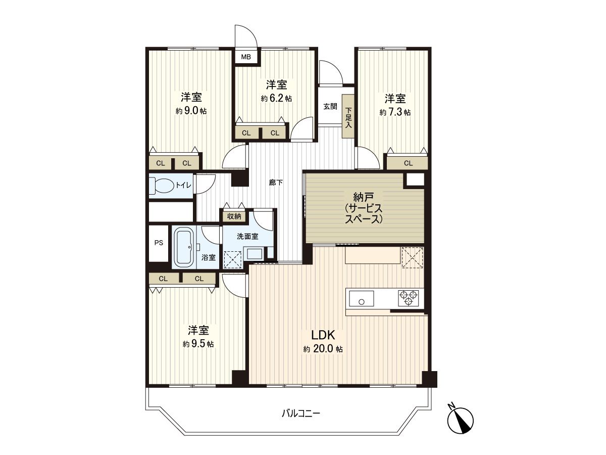 夙川台サンハイツ D棟 間取図(平面図) 間取図(平面図)
