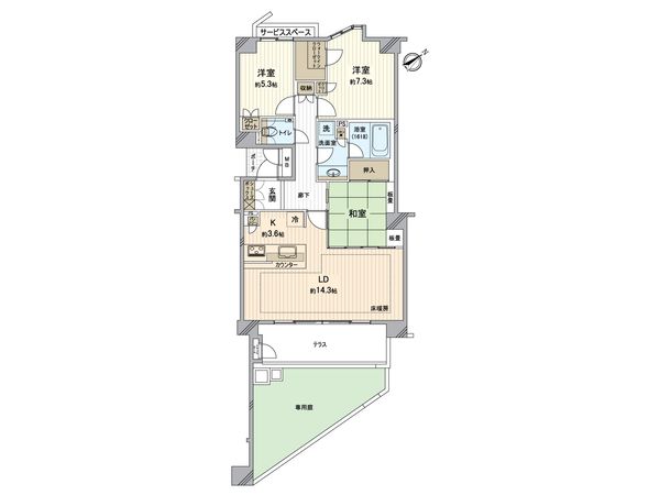 プレティナージュ苦楽園 間取図(平面図) プレティナージュ苦楽園 間取図(平面図)