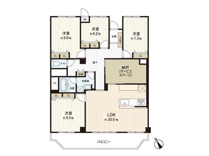 夙川台サンハイツ D棟 間取図(平面図)
