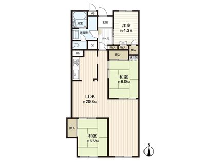グランドハイツ甲陽園 間取図(平面図)