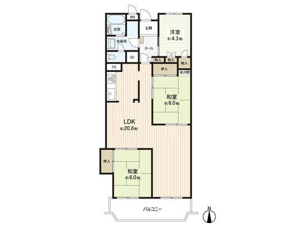 グランドハイツ甲陽園 間取図(平面図) グランドハイツ甲陽園 間取図(平面図)
