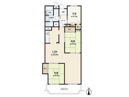 グランドハイツ甲陽園 間取図(平面図)