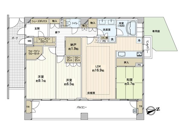 ブランズ苦楽園 間取図(平面図)