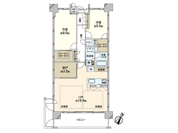 ワコーレ夙川羽衣町 間取図(平面図) ワコーレ夙川羽衣町 間取図(平面図)