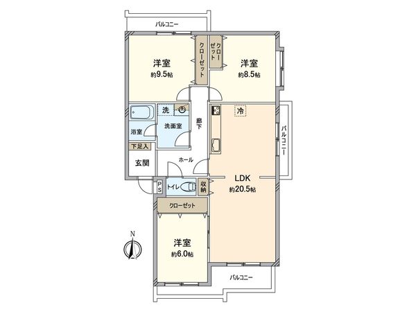 メゾンドール苦楽園 間取図(平面図) メゾンドール苦楽園 間取図(平面図)