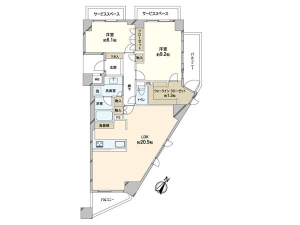サンクタス苦楽園北夙川通り 間取図(平面図) サンクタス苦楽園北夙川通り 間取図(平面図)